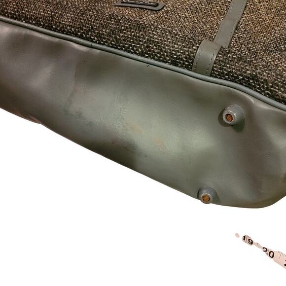 Vintage Oscar De La Renta Luggage Carry On Gray Tweed Tapestry 80s Overnight - Picture 13 of 14